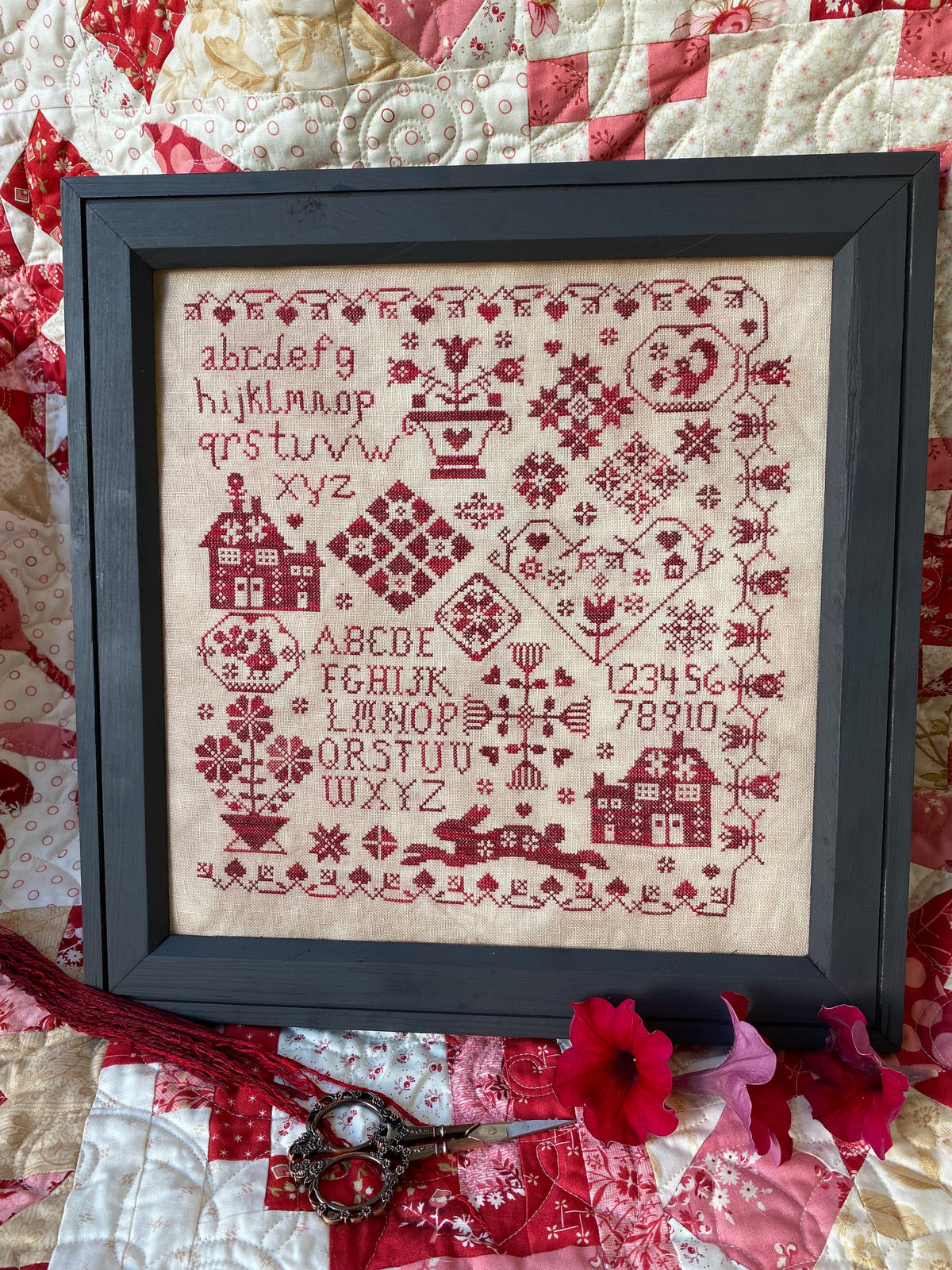 Red Bunny Sampler PDF – Pansy Patch Quilts and Stitchery